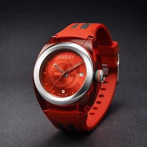 Gucci Sync Red Rubber Watch YA137.1 | Swiss Made
